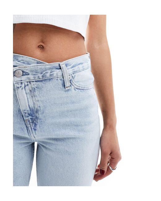 Calvin Klein Blue Mom Jeans With Wrap Waist