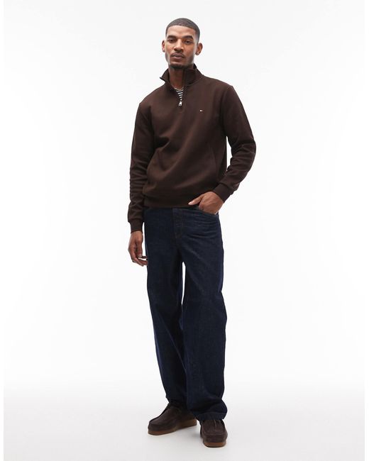 Tommy Hilfiger – basic-pullover in Brown für Herren