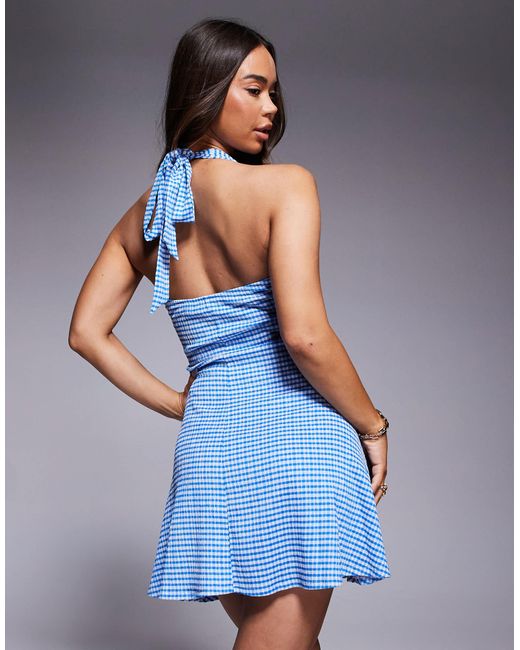 River Island Blue – minirock mit vichy-karo