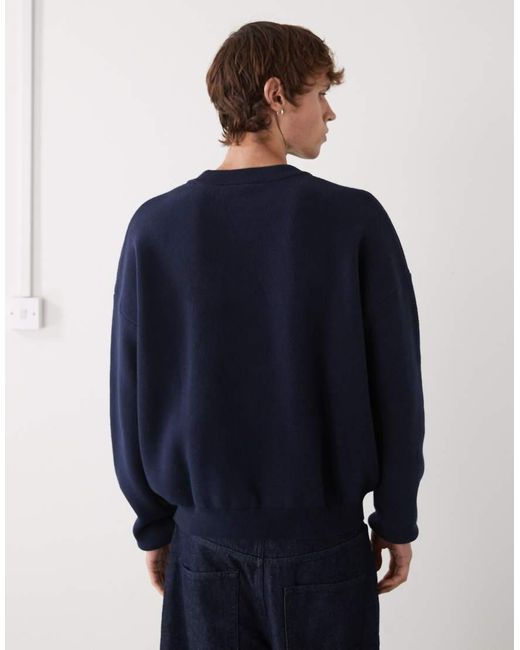 Prohibited Blue Oversized Bloom Logo Knit Jumper for men