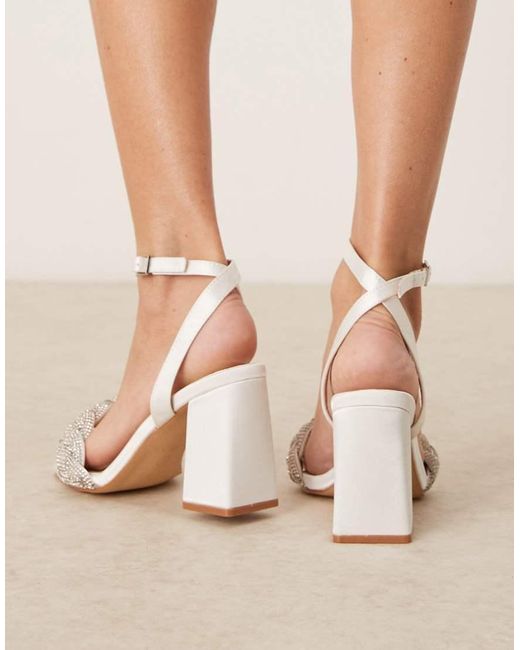 Be Mine Wide Fit White Bridal Ada Heeled Sandals