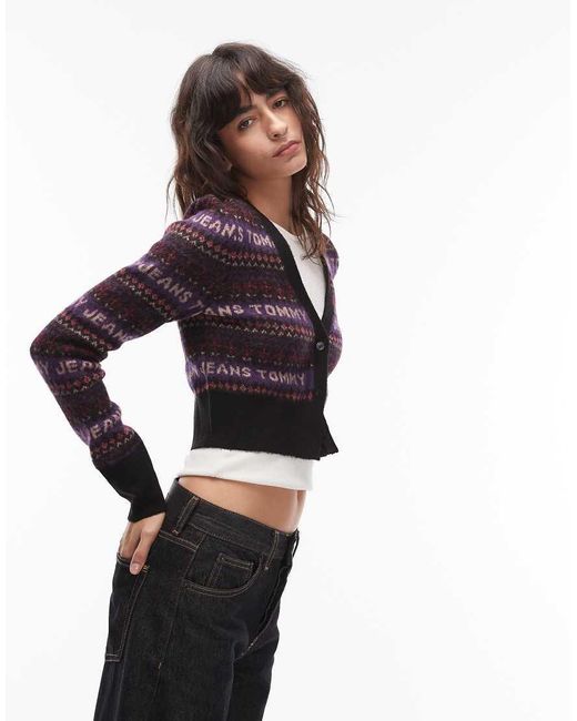Tommy Hilfiger Black Fairisle Logo Cardigan