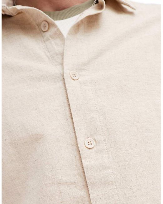 Rhythm White Classic Linen Long Sleeve Beach Shirt for men