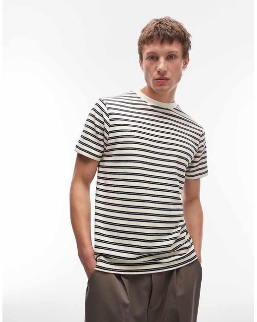 ASOS Multicolor Heavyweight Regular Fit Stripe T-Shirt for men