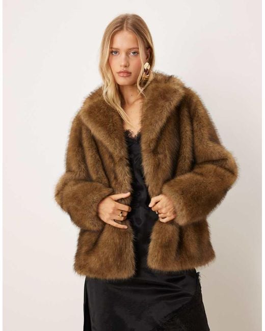 Mango Natural Faux Fur Jacket