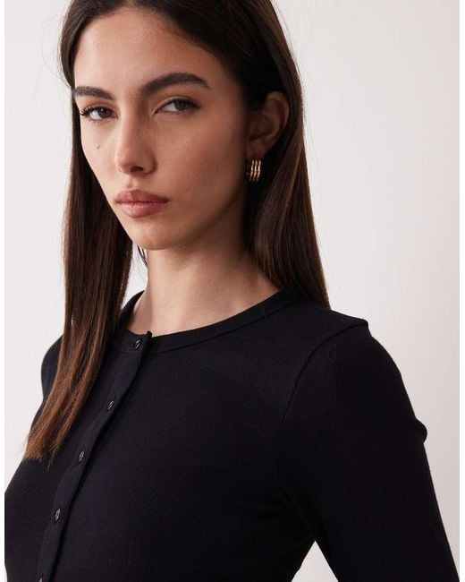 JJXX Black Button Down Ribbed Cardigan