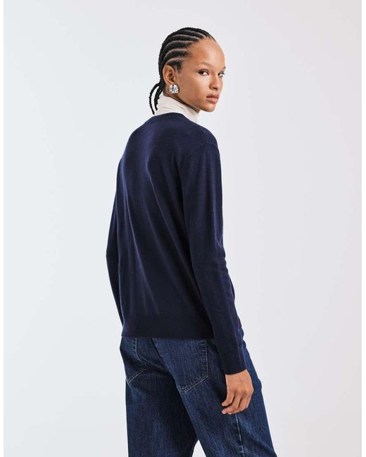 Mango Blue Capsule 100% Wool Crew Neck Jumper