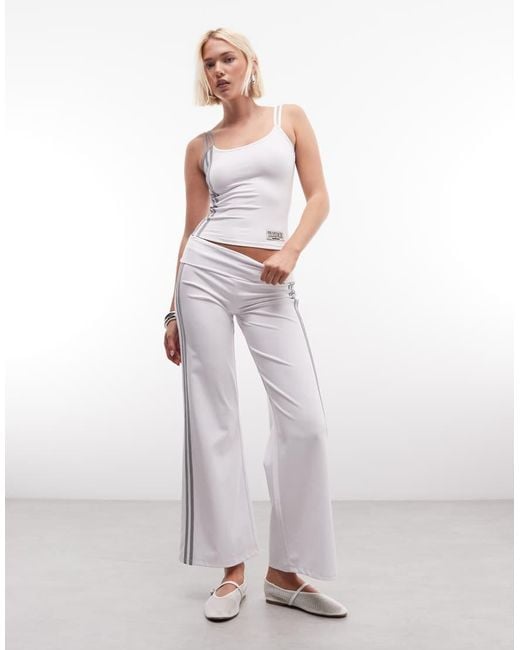 Collusion White Double Stripe Cami Co Ord