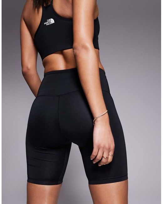 Leggings Cortos De 8" Negros Con Logo Flex De Training The North Face de color Blue