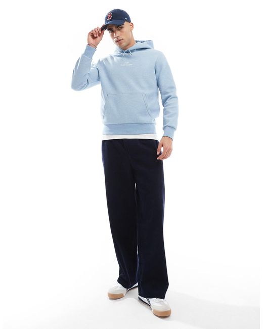 Polo Ralph Lauren Blue Central Script Logo Double Knit Hoodie for men