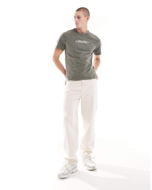 Weekday Gray Toby Boxy Fit T-shirt With Graphic Print for men
