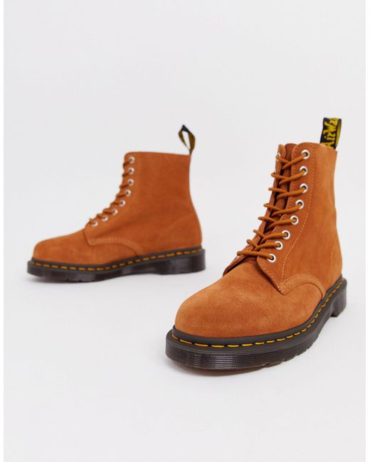 Dr. Martens Brown 1460 Pascal 8 Eye Boot Tan Suede for men