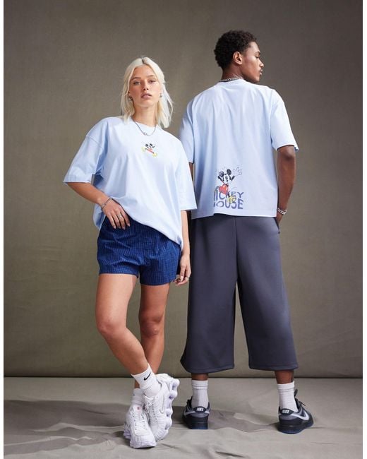 ASOS Blue Disney Unisex Oversized T-shirt With Mickey Mouse Prints