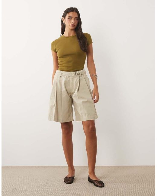 Gina Tricot Brown Crew Neck Top