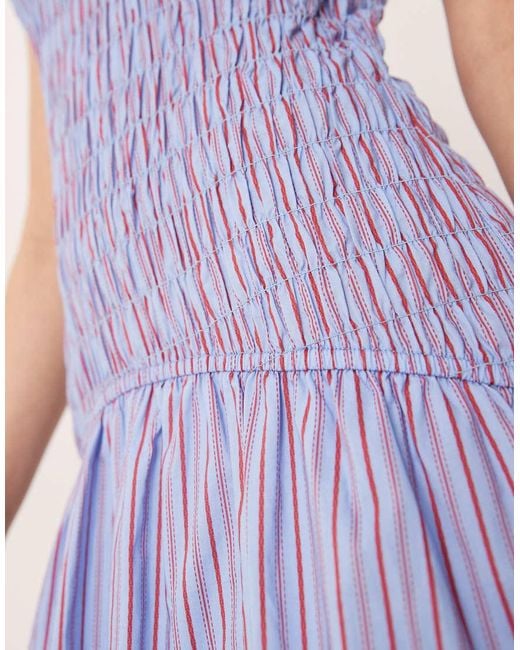 Glamorous Purple Shirred Dropped Waist Maxi Dress