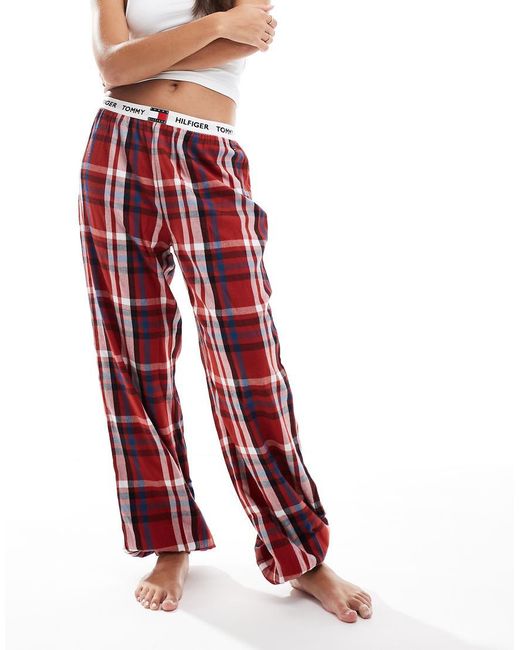 Tommy Hilfiger Red Heritage Flannel Cuffed Pyjama Bottoms