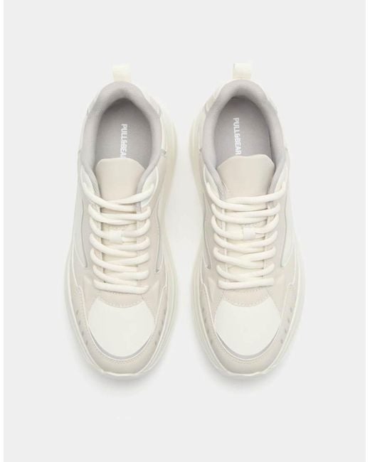 Pull&Bear White Piece Sneakers