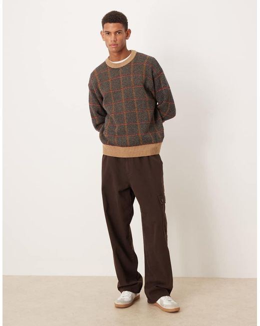 Farah Brown Archive Collection Tolentino Check Jumper for men