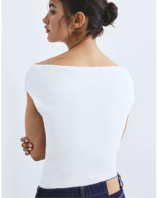 Pull&Bear Blue Short Sleeve Bodysuit