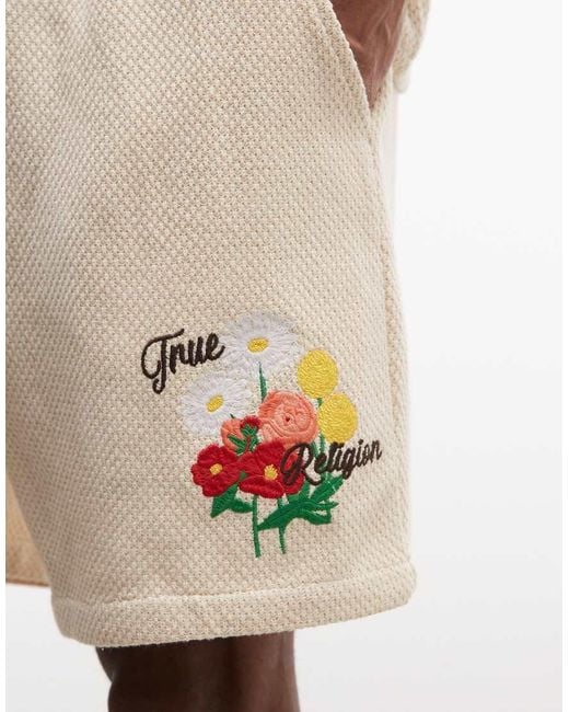 True Religion Natural Knitted Blooms Short Co-ord for men