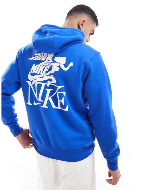 nike hoodie blue men