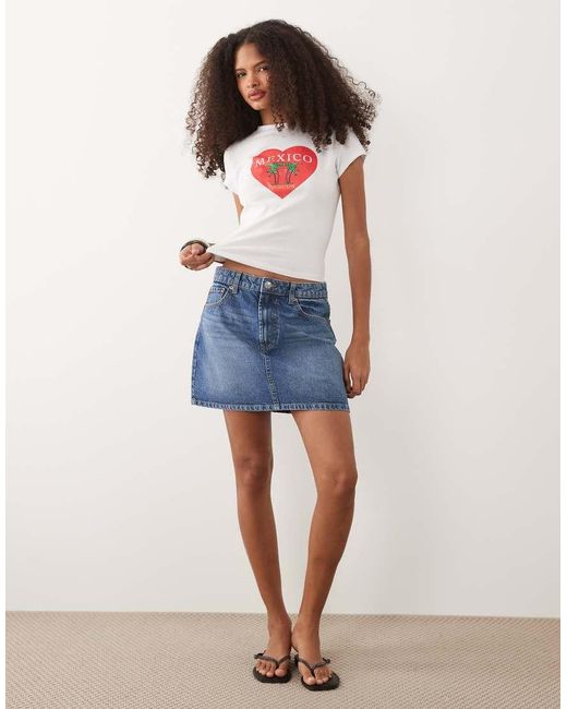 ASOS Red Short Sleeve Baby Tee With Mexico Graphic