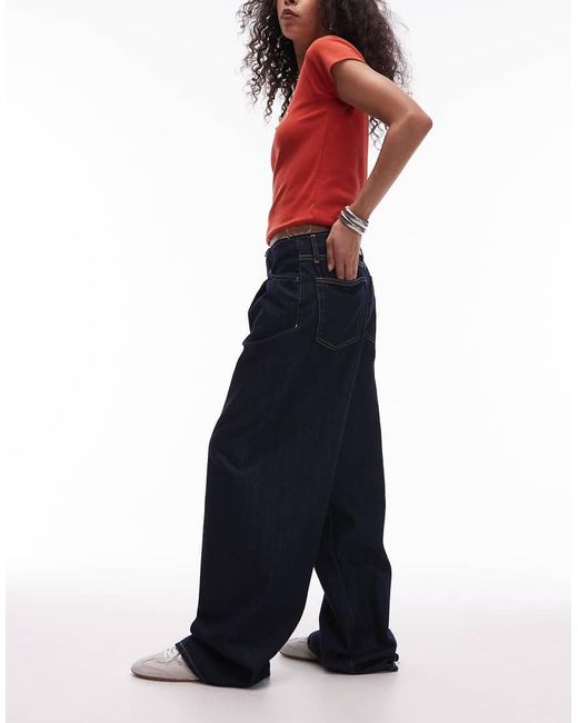 Mango Blue Maddy Raw Waistband Low Waisted Jean