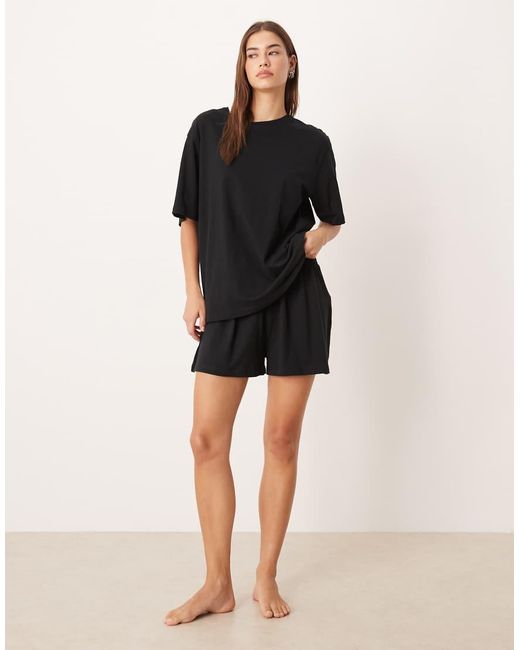 ASOS Black Mix & Match Cotton Pyjama Short