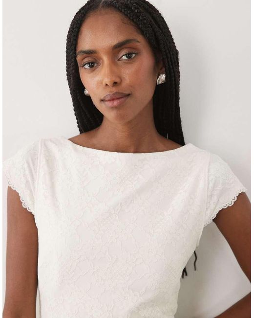 Abercrombie & Fitch Brown Reversible Scoop Neck Lace Top With Removable Bra
