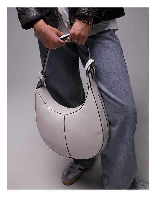 Stella - sac porté épaule avec détails noués - cassé TOPSHOP en coloris Gray