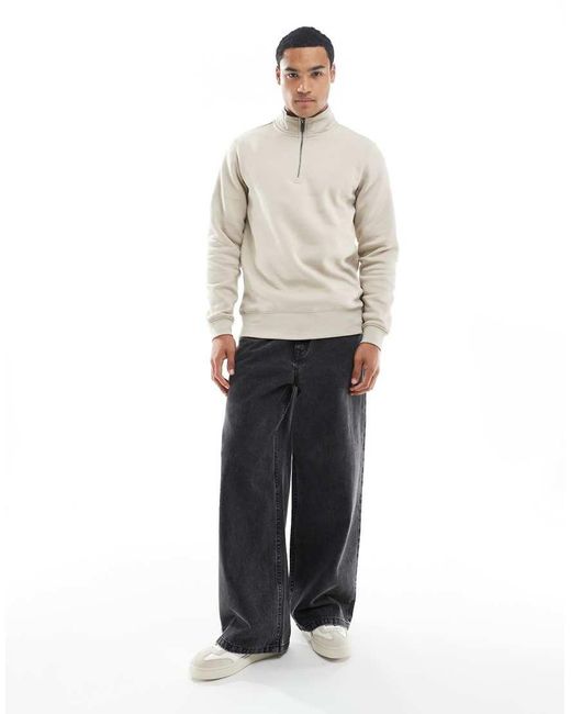 Only & Sons Natural Half Zip Sweat for men