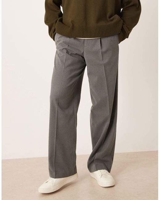 ASOS – elegante hose aus flanell in Gray für Herren