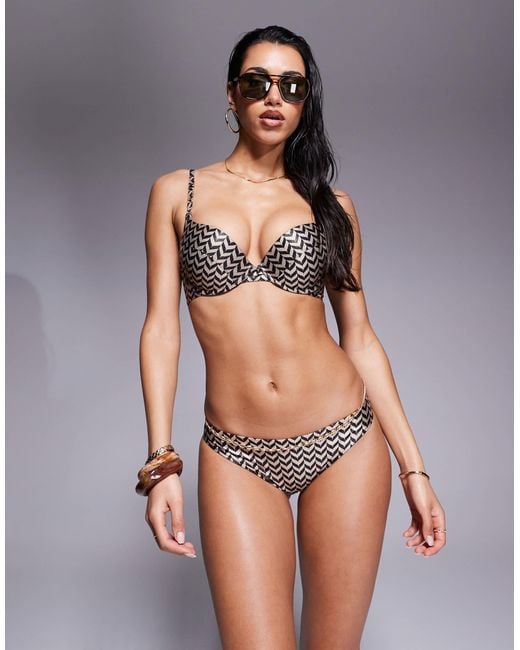 Boux Avenue Multicolor – push-up-bikinioberteil mit zickzackmuster