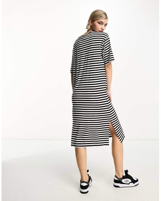 Noisy May Multicolor Midi Split T-shirt Dress
