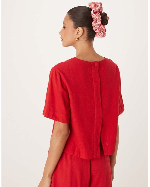 Nobody's Child Red Billy Linen Top