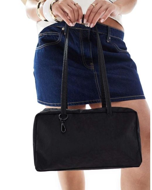 Baggu Black Nylon Bowler Bag