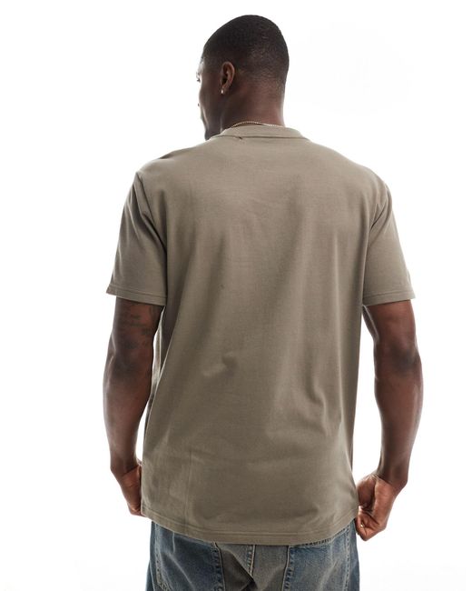 Camiseta marrón holgada con logo estampado Hollister de hombre de color Brown