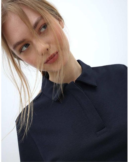 Stradivarius Blue Short Sleeve Polo T-Shirt