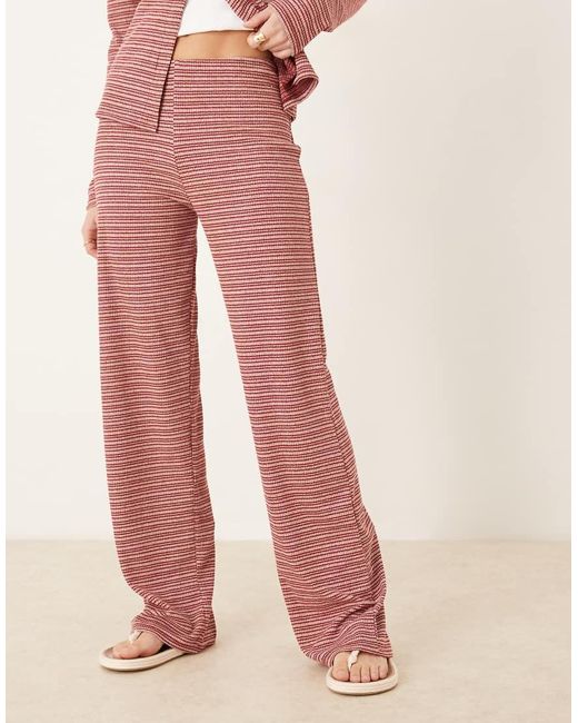 ASOS Pink Stripe Co-ord Wide Leg Trouser