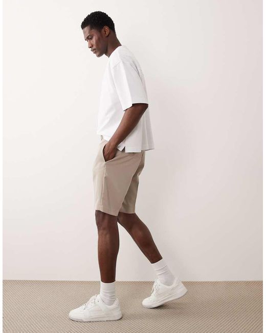 ASOS Natural Tailored Slim Shorts for men