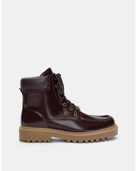 Pull&Bear – schnürstiefel in Brown für Herren