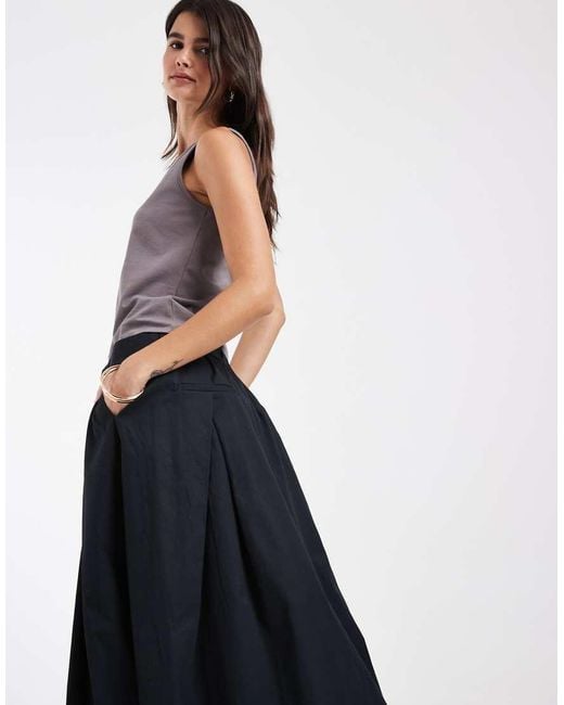 ONLY White Pleated Maxi Skirt With Belt