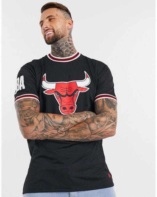 KTZ Nba Chicago Bulls Oversized Applique T-shirt in Black for Men