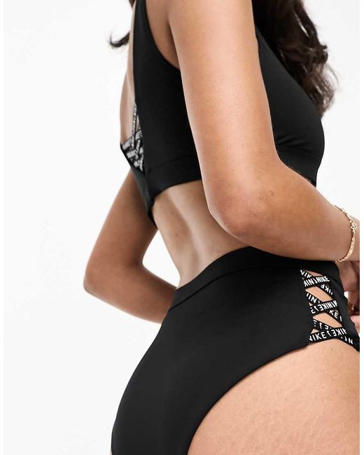 Nike Black Nike Icon Sneakerkini High Waist Cheeky Bikini Bottoms