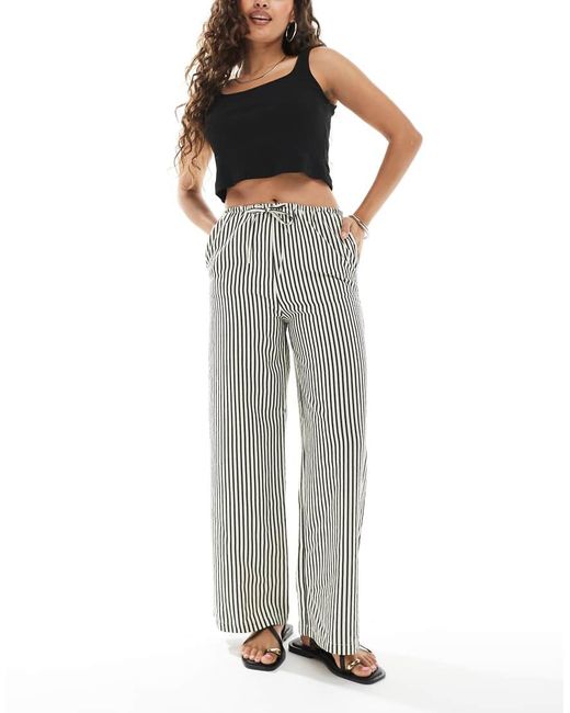Pantalones A Rayas Negras De Pernera Ancha De New Look de color Black