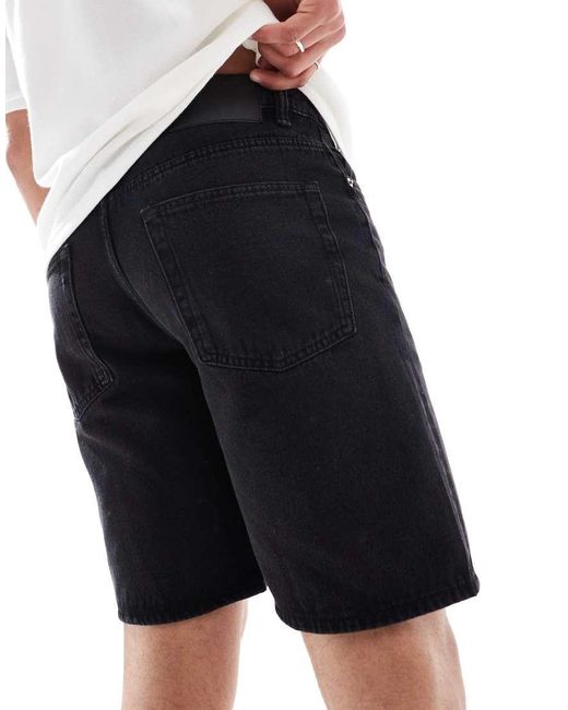 Pantalones Cortos Vaqueros Negro Lavado De Corte Recto Edge De Only & Sons de hombre de color White