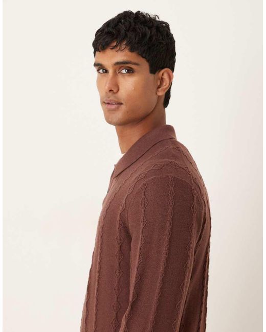 Abercrombie & Fitch Red Long Sleeve Chest Logo Polo Neck Jumper for men