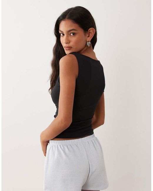 Cotton On Black Eyelet Off The Shoulder Sinched Waist Top