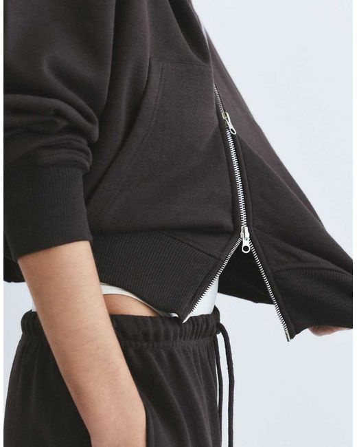 Pull&Bear Black Zip-Up Hoodie