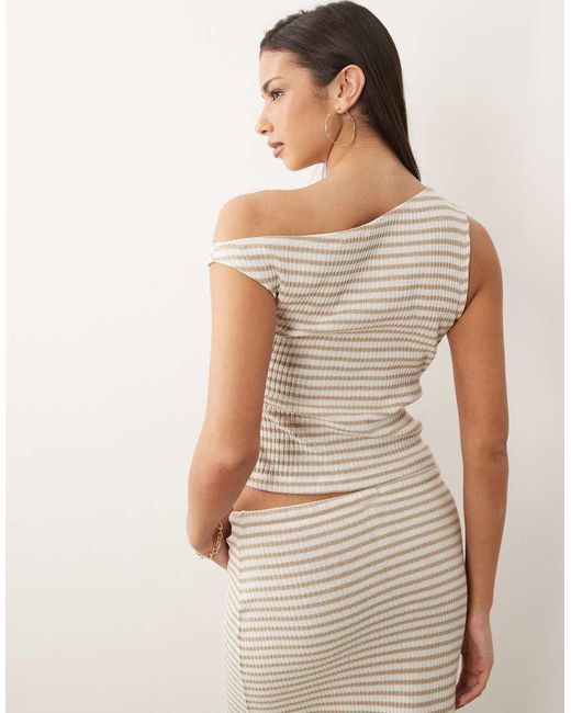 ASOS Natural Textured Off Shoulder Top Co-Ord